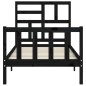 vidaXL Estructura de cama individual con cabecero madera maciza negro vidaXL Estructura de cama individual con cabecero madera maciza negro