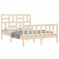 vidaXL Estructura de cama con cabecero madera maciza 140x190 cm vidaXL Estructura de cama con cabecero madera maciza 140x190 cm