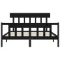 vidaXL Estructura de cama con cabecero madera maciza negro 160x200 cm vidaXL Estructura de cama con cabecero madera maciza negro 160x200 cm