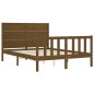 vidaXL Estructura cama y cabecero madera maciza marrón miel 120x200 cm