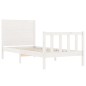 vidaXL Estructura de cama con cabecero madera maciza blanco 90x200 cm