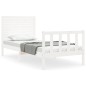 vidaXL Estructura de cama con cabecero madera maciza blanco vidaXL Estructura de cama con cabecero madera maciza blanco