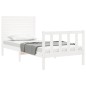 vidaXL Estructura de cama con cabecero madera maciza blanco vidaXL Estructura de cama con cabecero madera maciza blanco