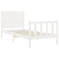 vidaXL Estructura de cama con cabecero madera maciza blanco vidaXL Estructura de cama con cabecero madera maciza blanco
