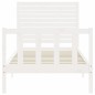 vidaXL Estructura de cama con cabecero madera maciza blanco vidaXL Estructura de cama con cabecero madera maciza blanco
