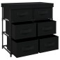 vidaXL Armario almacenamiento con 6 cajones acero negro 55x29x55 cm vidaXL Armario almacenamiento con 6 cajones acero negro 55x29x55 cm