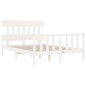 vidaXL Estructura cama de matrimonio con cabecero madera maciza blanco vidaXL Estructura cama de matrimonio con cabecero madera maciza blanco