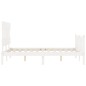 vidaXL Estructura cama de matrimonio con cabecero madera maciza blanco vidaXL Estructura cama de matrimonio con cabecero madera maciza blanco