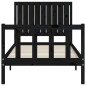 vidaXL Estructura de cama individual con cabecero madera maciza negro vidaXL Estructura de cama individual con cabecero madera maciza negro
