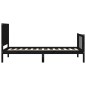 vidaXL Estructura de cama individual con cabecero madera maciza negro vidaXL Estructura de cama individual con cabecero madera maciza negro
