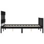 vidaXL Estructura cama de matrimonio con cabecero madera maciza negra vidaXL Estructura cama de matrimonio con cabecero madera maciza negra