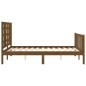 vidaXL Estructura de cama matrimonio con cabecero madera marrón miel vidaXL Estructura de cama matrimonio con cabecero madera marrón miel