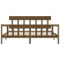vidaXL Estructura cama y cabecero madera maciza marrón miel 200x200 cm