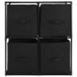vidaXL Armario almacenaje con 4 cestas de tela acero negro 63x30x71 cm vidaXL Armario almacenaje con 4 cestas de tela acero negro 63x30x71 cm