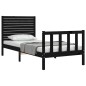 vidaXL Estructura de cama individual con cabecero madera maciza negro vidaXL Estructura de cama individual con cabecero madera maciza negro