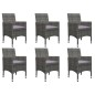 vidaXL Juego de comedor para jardín de 9 piezas gris vidaXL Juego de comedor para jardín de 9 piezas gris