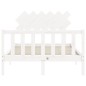 vidaXL Estructura cama de matrimonio con cabecero madera maciza blanco vidaXL Estructura cama de matrimonio con cabecero madera maciza blanco