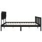 vidaXL Estructura cama de matrimonio con cabecero madera maciza negra vidaXL Estructura cama de matrimonio con cabecero madera maciza negra