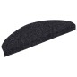 vidaXL Alfombrilla de escaleras 15 uds tela punzonada 65x21x4cm negro