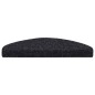 vidaXL Alfombrilla de escaleras 15 uds tela punzonada 65x21x4cm negro