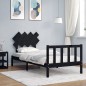 vidaXL Estructura de cama con cabecero madera maciza negro vidaXL Estructura de cama con cabecero madera maciza negro