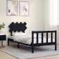 vidaXL Estructura de cama con cabecero madera maciza negro vidaXL Estructura de cama con cabecero madera maciza negro