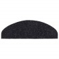 vidaXL Alfombrilla de escaleras 15 uds tela punzonada 65x21x4cm negro