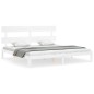 vidaXL Estructura cama de matrimonio con cabecero madera maciza blanco vidaXL Estructura cama de matrimonio con cabecero madera maciza blanco