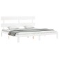 vidaXL Estructura cama de matrimonio con cabecero madera maciza blanco vidaXL Estructura cama de matrimonio con cabecero madera maciza blanco