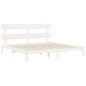 vidaXL Estructura cama de matrimonio con cabecero madera maciza blanco vidaXL Estructura cama de matrimonio con cabecero madera maciza blanco