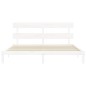 vidaXL Estructura cama de matrimonio con cabecero madera maciza blanco vidaXL Estructura cama de matrimonio con cabecero madera maciza blanco