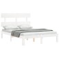vidaXL Estructura de cama con cabecero madera maciza blanco 140x200 cm vidaXL Estructura de cama con cabecero madera maciza blanco 140x200 cm