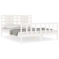 vidaXL Estructura de cama con cabecero madera maciza blanco 160x200 cm vidaXL Estructura de cama con cabecero madera maciza blanco 160x200 cm