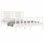 vidaXL Estructura de cama con cabecero madera maciza blanco 160x200 cm vidaXL Estructura de cama con cabecero madera maciza blanco 160x200 cm