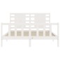 vidaXL Estructura de cama con cabecero madera maciza blanco 160x200 cm vidaXL Estructura de cama con cabecero madera maciza blanco 160x200 cm