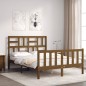vidaXL Estructura de cama matrimonio con cabecero madera marrón miel vidaXL Estructura de cama matrimonio con cabecero madera marrón miel