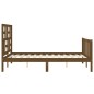 vidaXL Estructura de cama matrimonio con cabecero madera marrón miel vidaXL Estructura de cama matrimonio con cabecero madera marrón miel