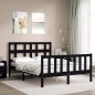 vidaXL Estructura de cama con cabecero madera maciza negro 140x190 cm vidaXL Estructura de cama con cabecero madera maciza negro 140x190 cm