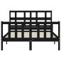 vidaXL Estructura de cama con cabecero madera maciza negro 140x190 cm vidaXL Estructura de cama con cabecero madera maciza negro 140x190 cm