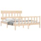vidaXL Estructura de cama con cabecero madera maciza 160x200 cm vidaXL Estructura de cama con cabecero madera maciza 160x200 cm