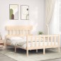 vidaXL Estructura de cama de matrimonio con cabecero madera maciza vidaXL Estructura de cama de matrimonio con cabecero madera maciza