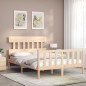 vidaXL Estructura de cama de matrimonio con cabecero madera maciza vidaXL Estructura de cama de matrimonio con cabecero madera maciza