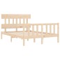 vidaXL Estructura de cama de matrimonio con cabecero madera maciza vidaXL Estructura de cama de matrimonio con cabecero madera maciza