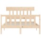 vidaXL Estructura de cama de matrimonio con cabecero madera maciza vidaXL Estructura de cama de matrimonio con cabecero madera maciza