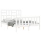 vidaXL Estructura de cama con cabecero madera maciza blanco 140x200 cm vidaXL Estructura de cama con cabecero madera maciza blanco 140x200 cm