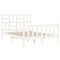 vidaXL Estructura de cama con cabecero madera maciza blanco 140x200 cm vidaXL Estructura de cama con cabecero madera maciza blanco 140x200 cm