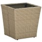 vidaXL Mesa de centro de ratán PE vidrio templado beige 41,5x41,5x44cm vidaXL Mesa de centro de ratán PE vidrio templado beige 41,5x41,5x44cm