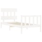 vidaXL Estructura de cama con cabecero madera maciza blanco 100x200 cm vidaXL Estructura de cama con cabecero madera maciza blanco 100x200 cm