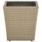 vidaXL Mesa de centro de ratán PE vidrio templado beige 41,5x41,5x44cm vidaXL Mesa de centro de ratán PE vidrio templado beige 41,5x41,5x44cm