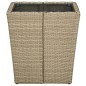 vidaXL Mesa de centro de ratán PE vidrio templado beige 41,5x41,5x44cm vidaXL Mesa de centro de ratán PE vidrio templado beige 41,5x41,5x44cm